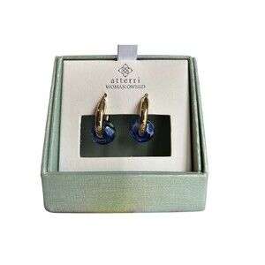 atterri WOMAN OWNED latch back earrings with blue white & green bead nickel free